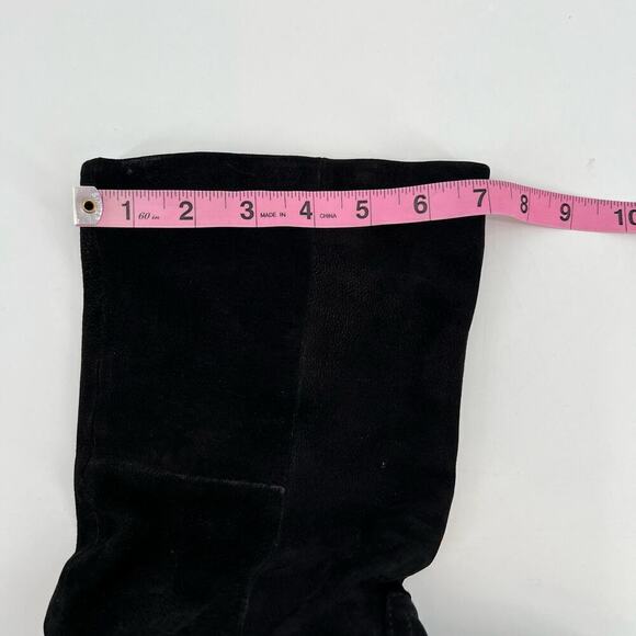 ALDO Black Leather Round Toe gold buckle Pull On Mid Calf Boots Women’s Size 10 - Picture 4 of 9